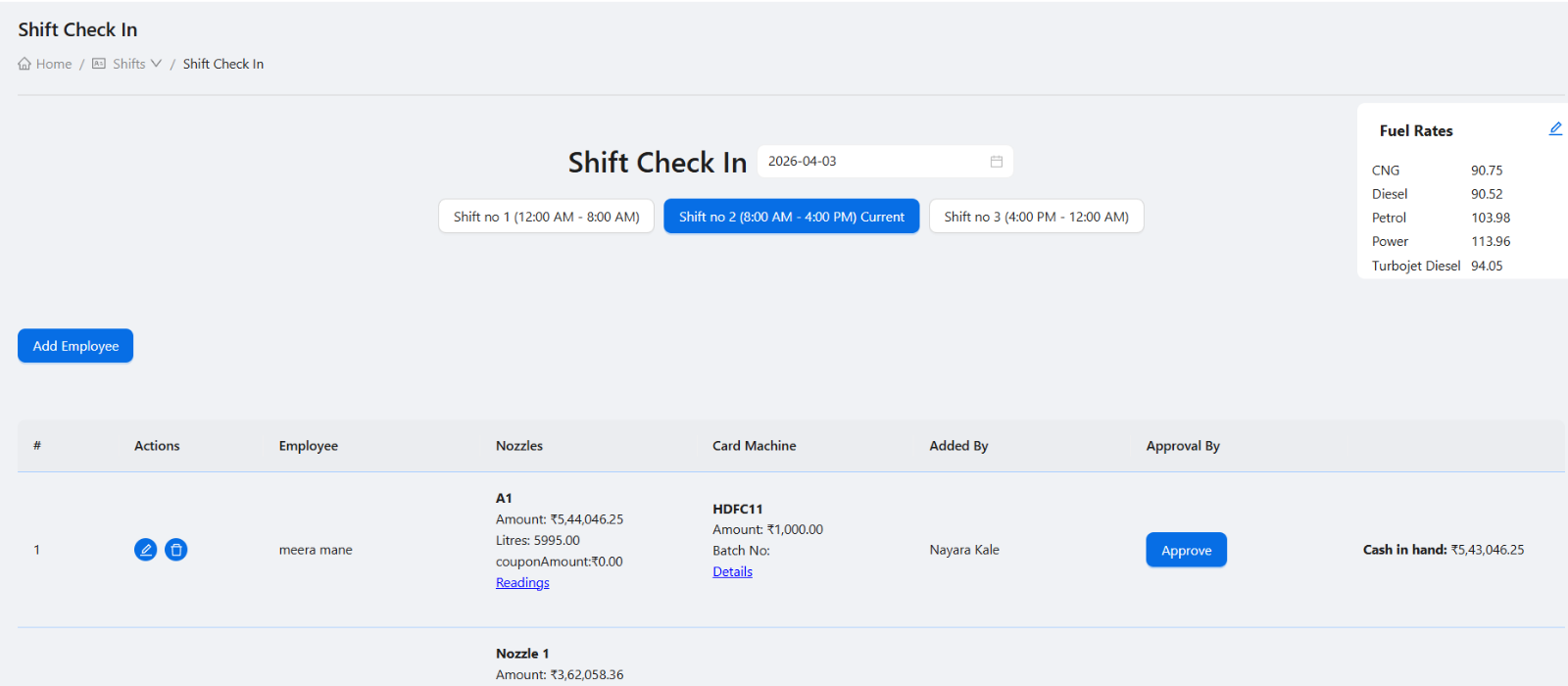 Shift management